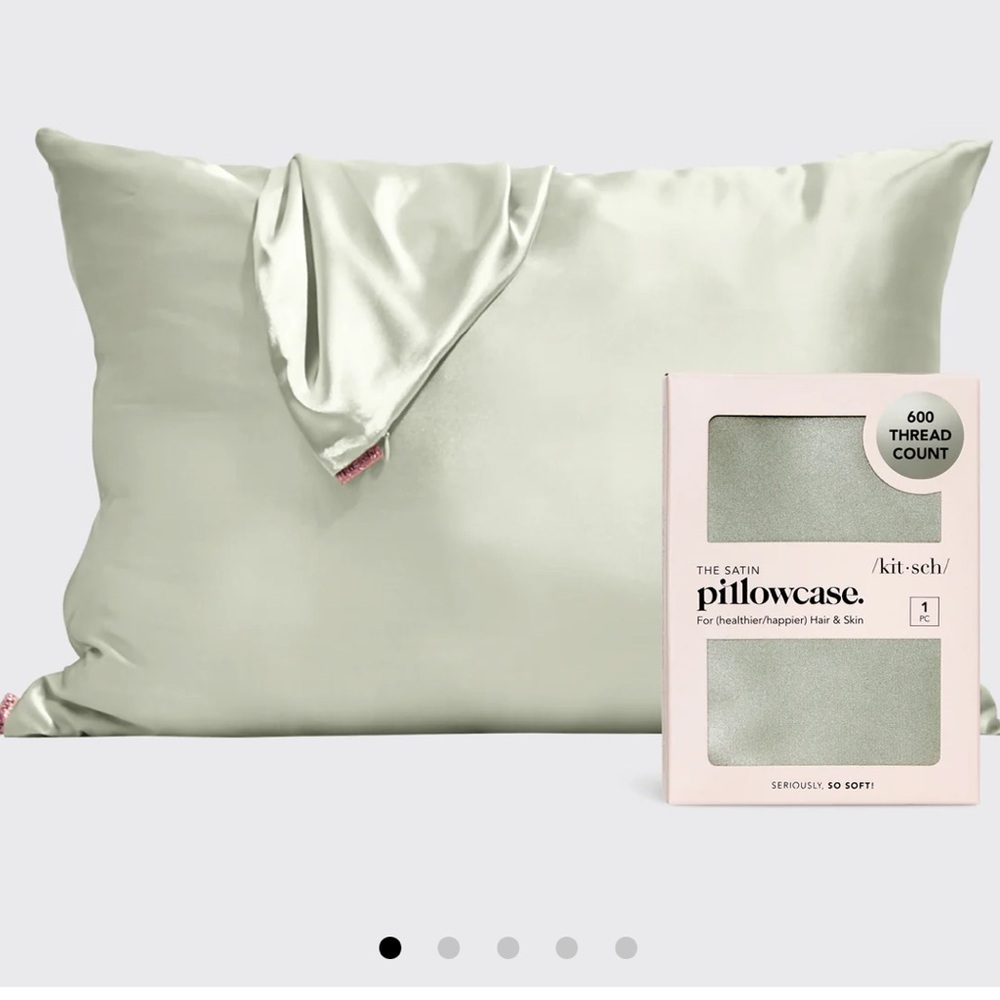 Sage green satin pillowcase